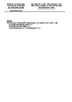 Đề kiểm tra 1 tiết  Năm học 2014 - 2015 môn Toán  Hình học 12, chương I (cơ bản)